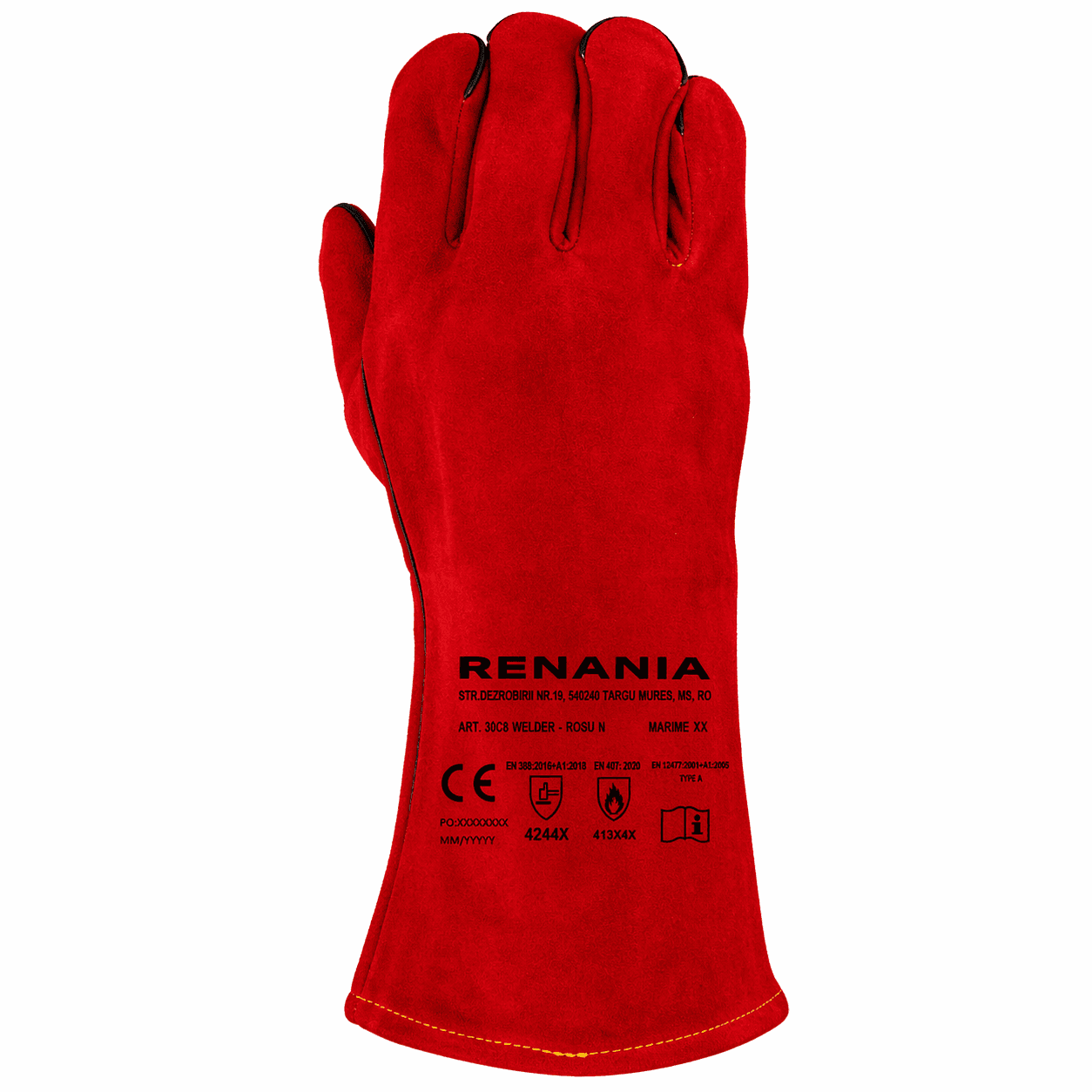 Manusi sudura Welder- Rosu N, categoria II, Renania, art.30C8